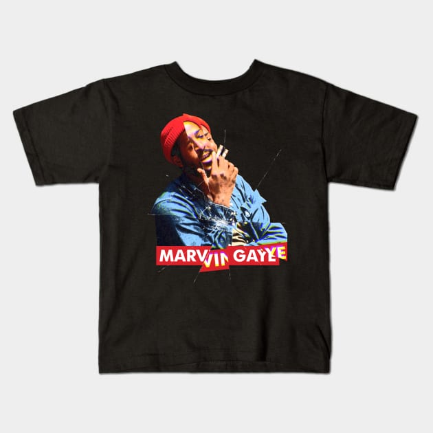 ART GLASS - MARVIN GAYE SMOKE Kids T-Shirt by YonkoFauzi